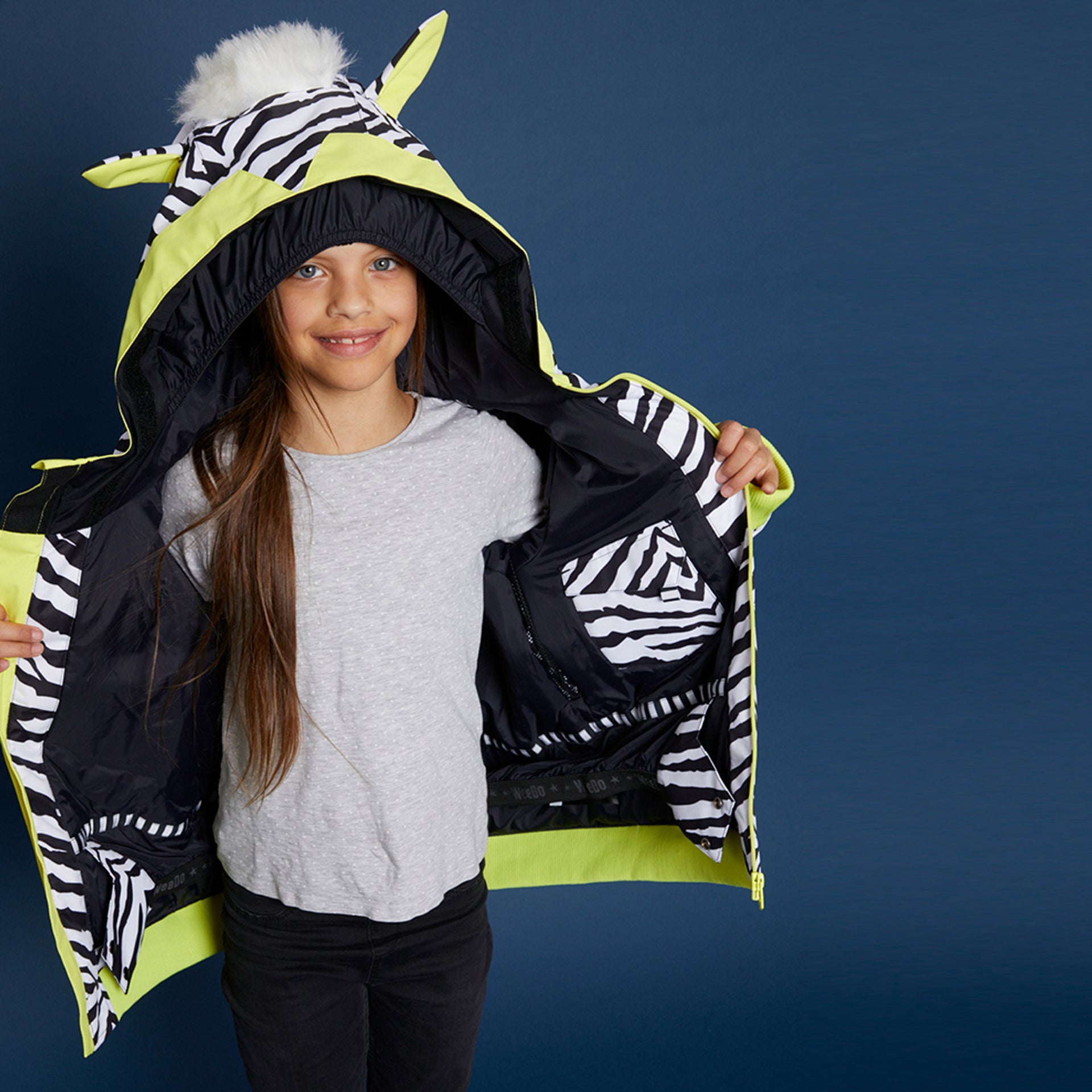 WeeDo Kids Snow Jacket Zebra Imagination, transformation